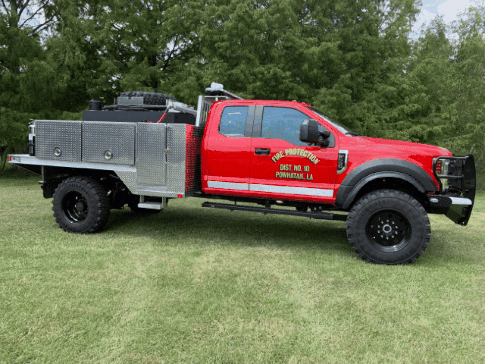 These photos show the Natchitoches Fire District 10 brush truck before it was stolen and...