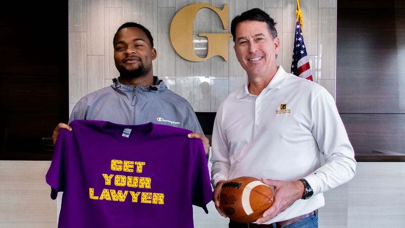 LSU WR Kayshon Boutte and attorney Gordon McKernan