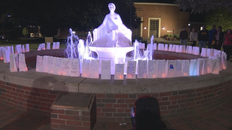 Students and members of the Ruston community gathered at Louisiana Tech for a candlelight...