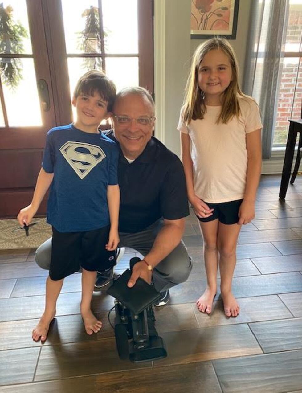 KSLA News 12's Doug Warner visits with Taylor (right) and her brother Pierson.