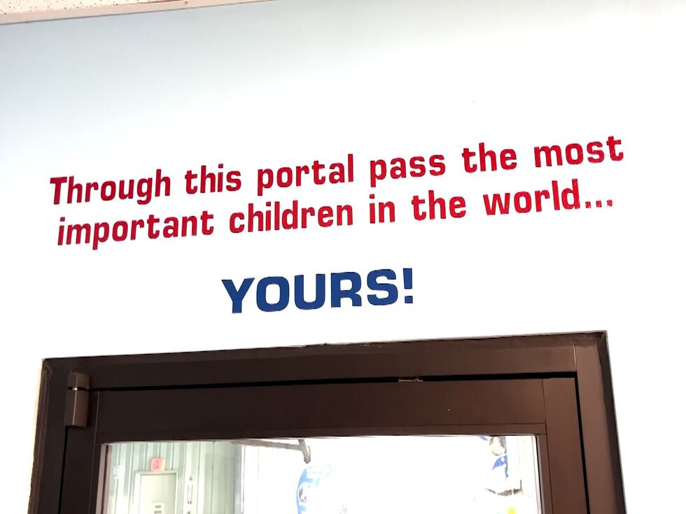 Outside door of The Swim School in Bossier City