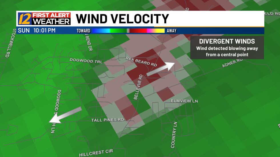 Downburst starting around 10pm