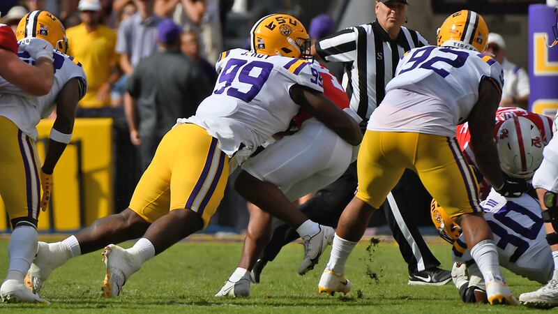 LSU defensive tackle Jaquelin Roy (99)