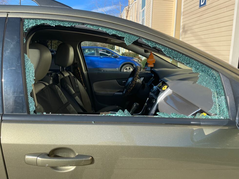 Over 60 vehicles were broken into in the parking lot of the Creeks of River Ridge Apartments...
