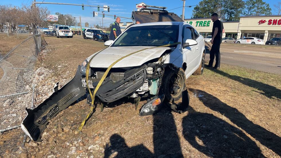 A juvenile driver in DeRidder escaped harm after driving into a drainage retention pond on...