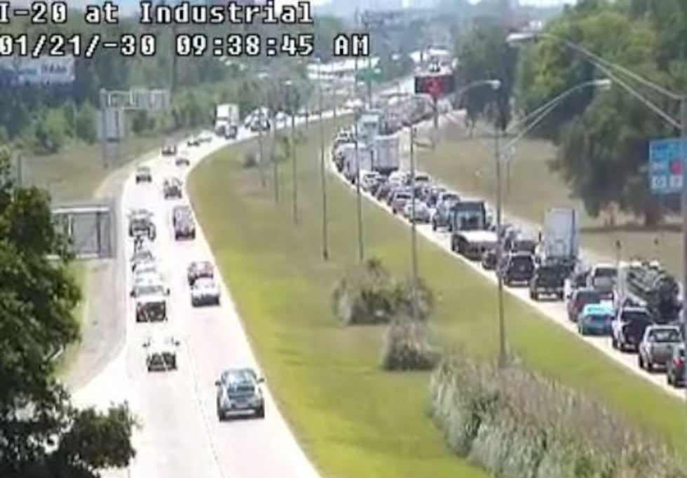 Congestion has reached the Industrial Drive exit. (Source: LADOTD)