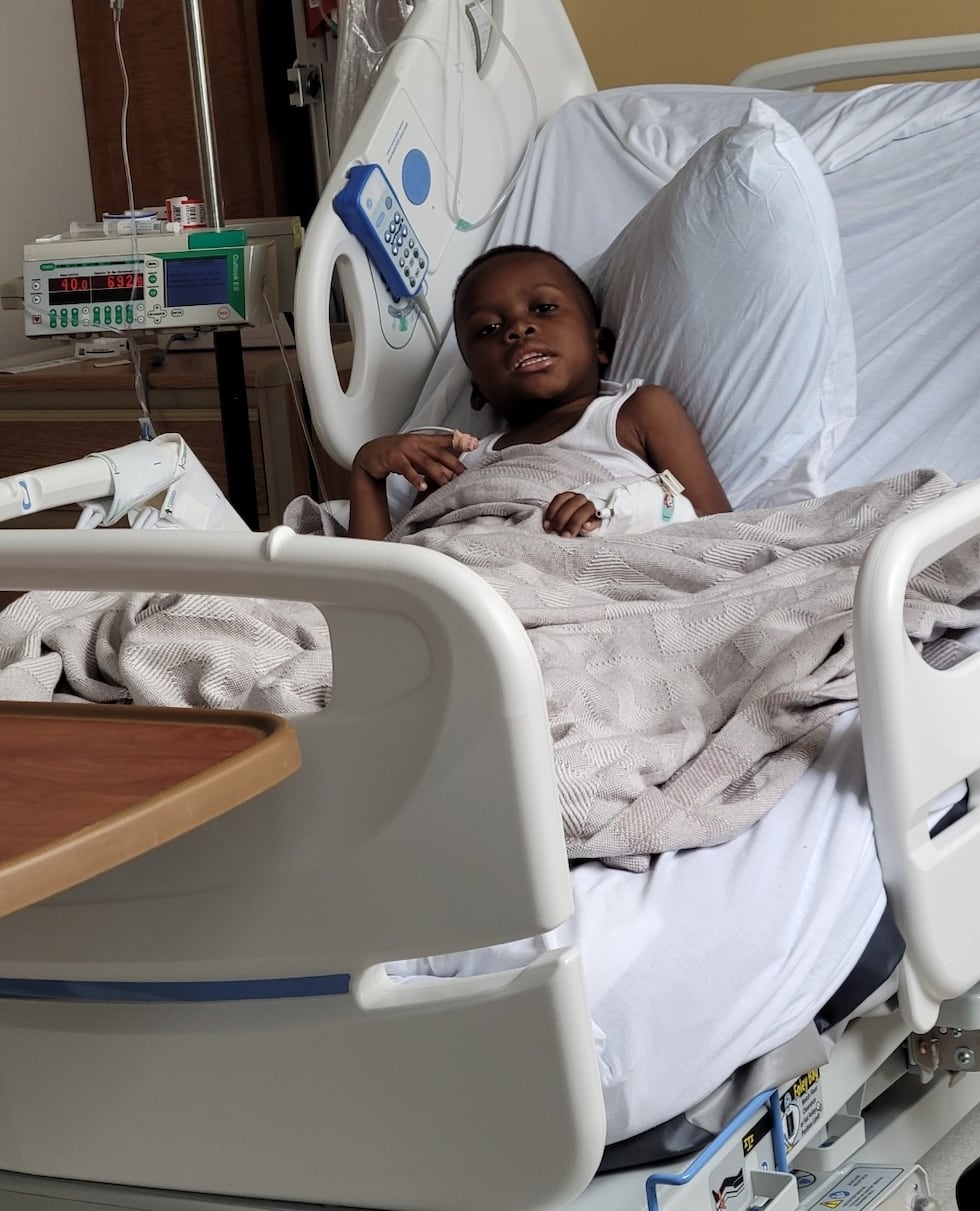 One of Braxton many visits to the hospitals during the first 6 years of his life after being...