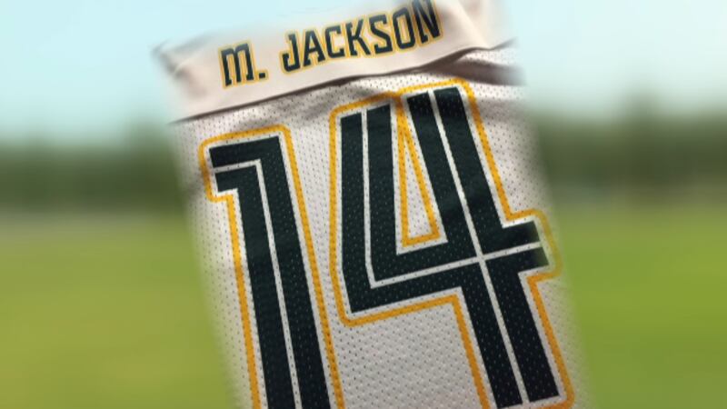 Minnion Jackson's number 14 jersey