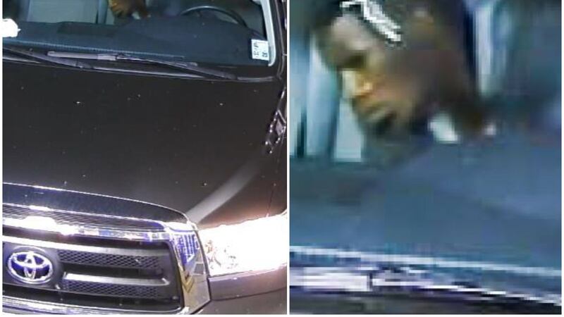 State troopers say a security camera at a business captured this photo of the stolen truck...