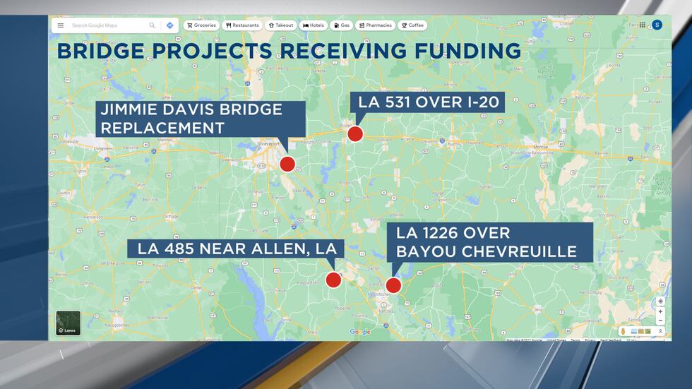 Several bridge projects in northwest Louisiana are set to receive funding through the New...