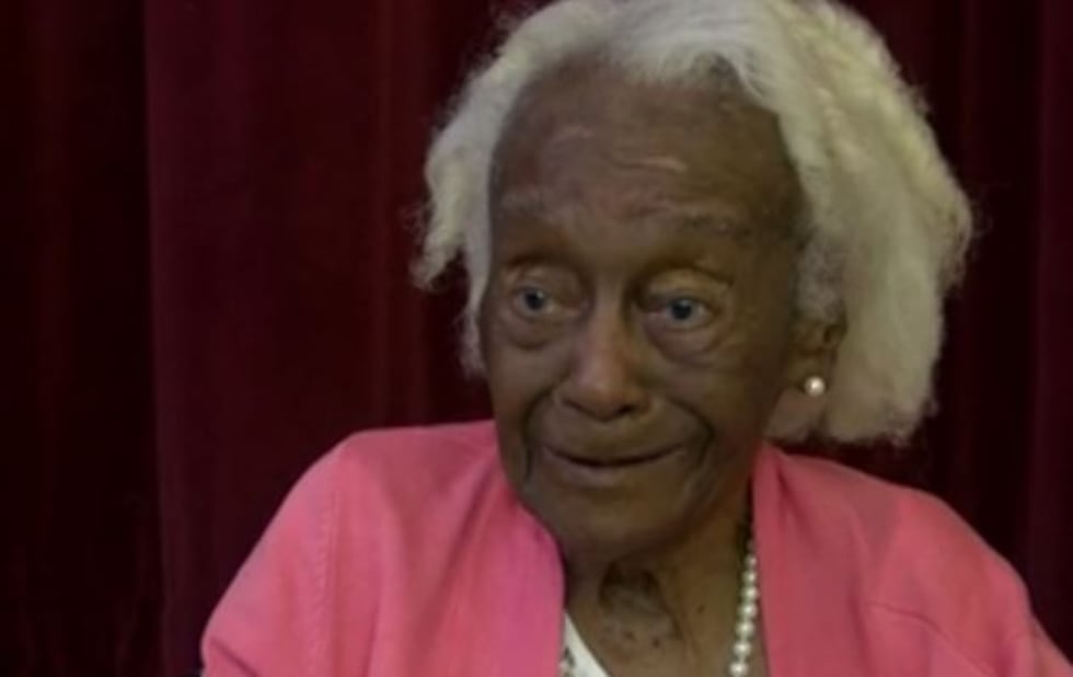 "Just treat everybody right and God will let you live," Clara Moore, 100, advises. (Source:...