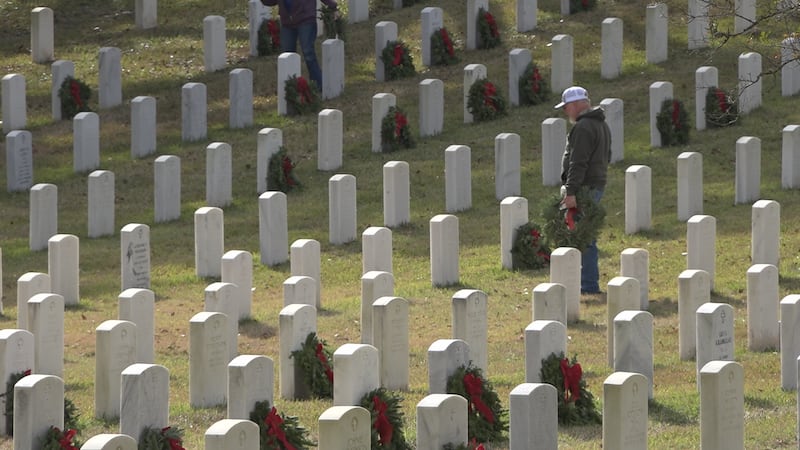 Over 1500 wreaths were laid at the Alexandria National Cemetery.