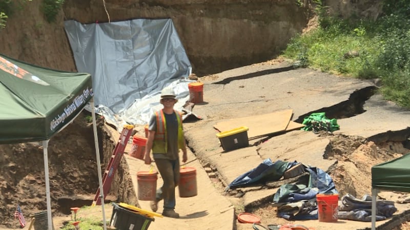 Archeologists worked to recover the remains of soldiers after a section of the Vicksburg...