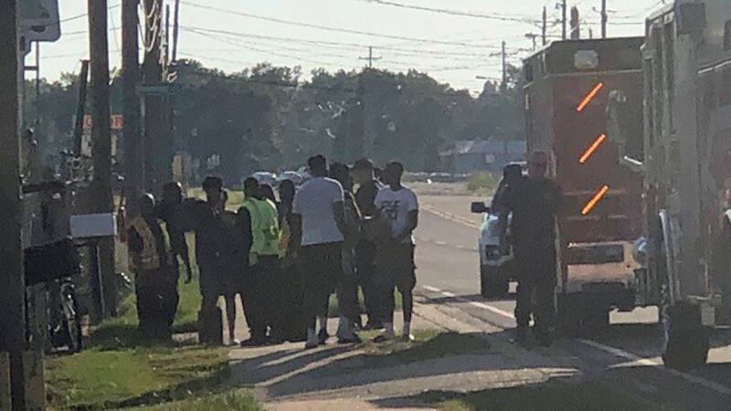 A blue Honda with temporary tags is suspected as being the car that struck a child on a...