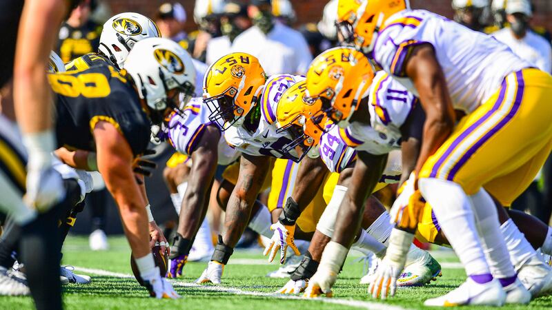 Glen Logan during the second half of a game between LSU and Missouri at Memorial Stadium in...