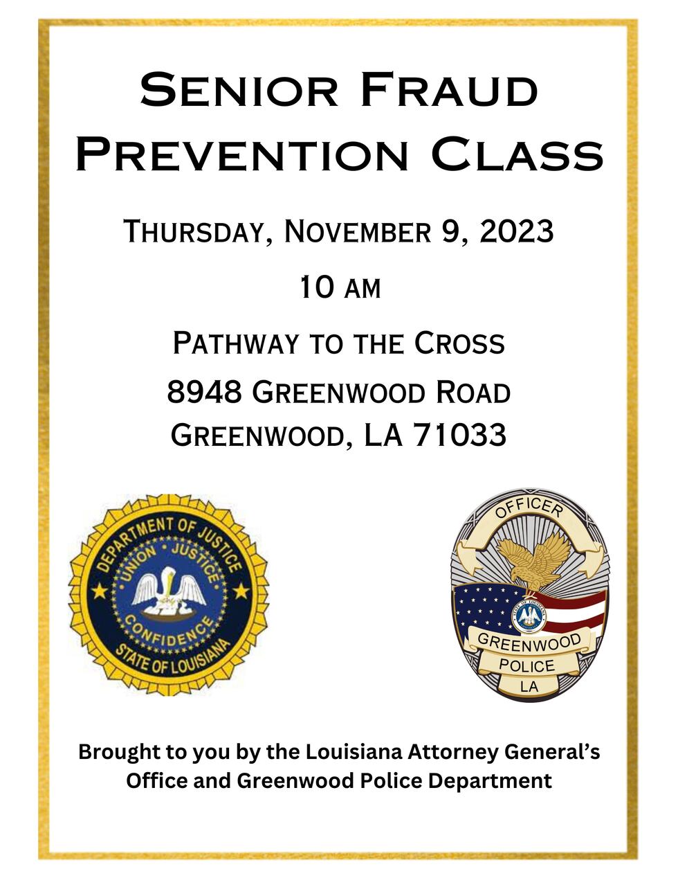 The Greenwood Police Department wants to educate senior citizens on how they can protect...
