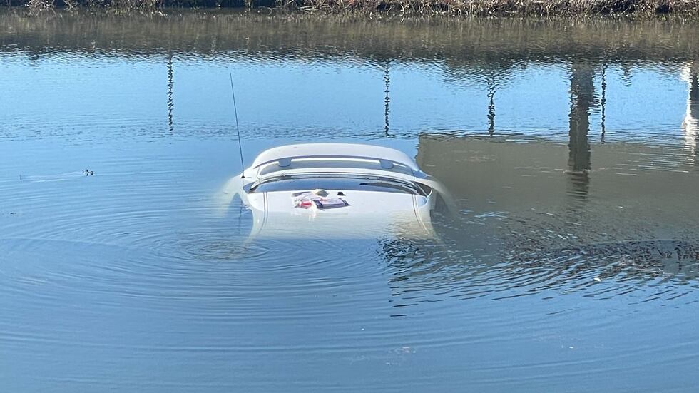 A juvenile driver in DeRidder escaped harm after driving into a drainage retention pond on...